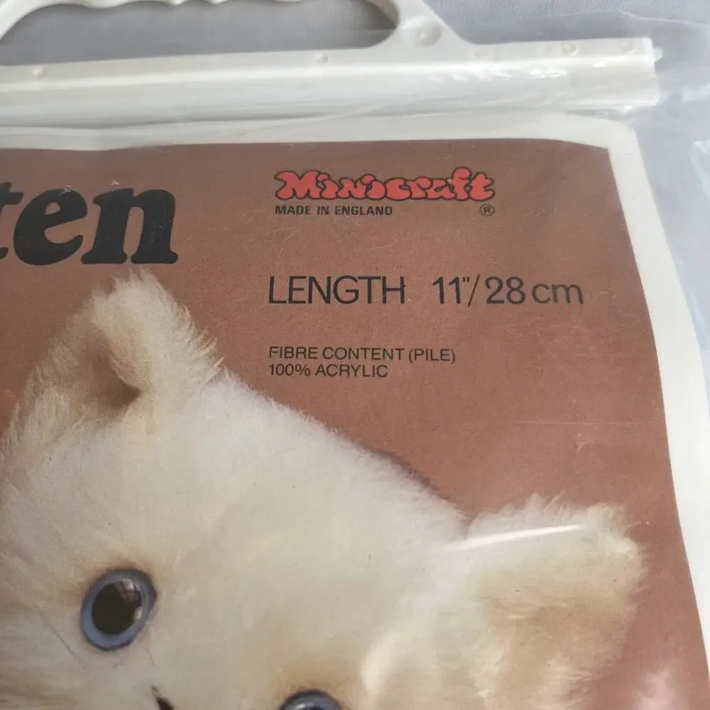 Vintage Minicraft Kitten Ready To Sew Plush Kit Made England ‘82 - Has All Parts